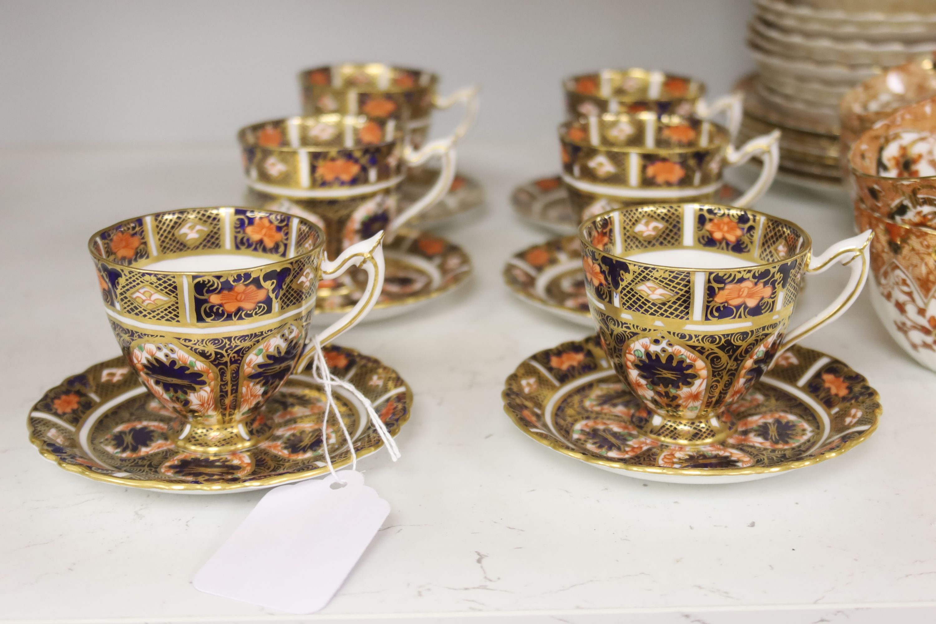 A set of six Royal Crown Derby Imari pattern coffee cups & saucers and a qty of other coffee and tea wares, including a child's French